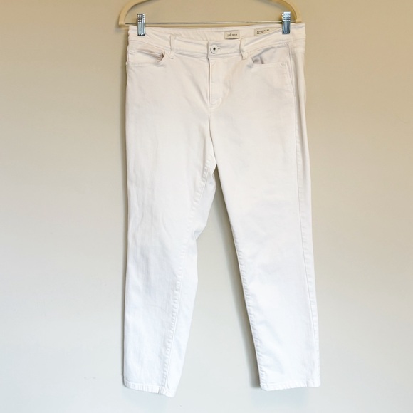 J. Jill White Denim Pants Authentic Fit Slim Ankle - size 10 petite. - Picture 2 of 11